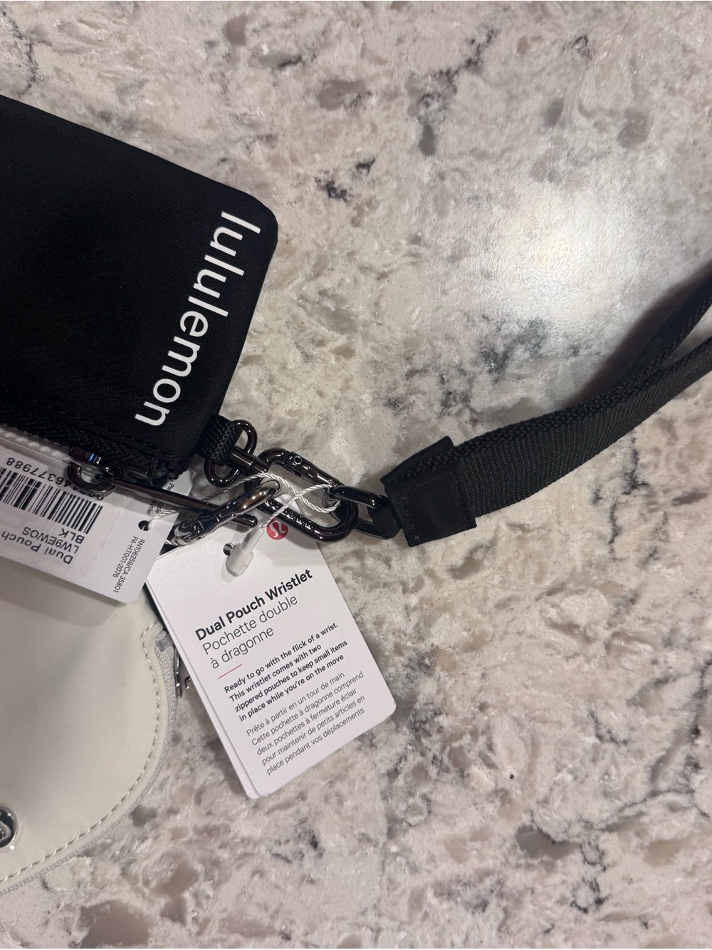 lululemon athletica Black and White Dual Pouch Wristlet